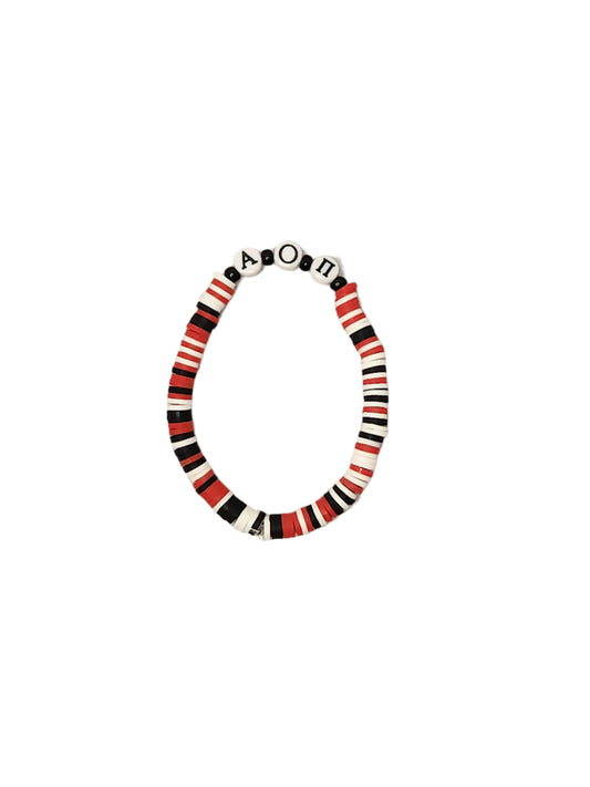 Alpha Omicron Pi Sorority Beaded Bracelet