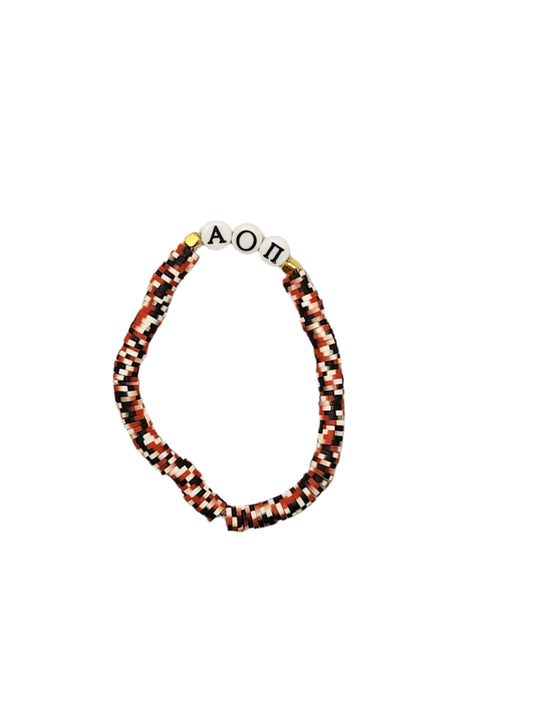 Alpha Omicron Pi (B) Sorority Beaded Bracelet