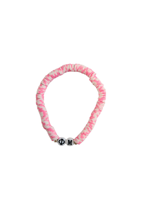 Phi Mu (B) Sorority Beaded Bracelet