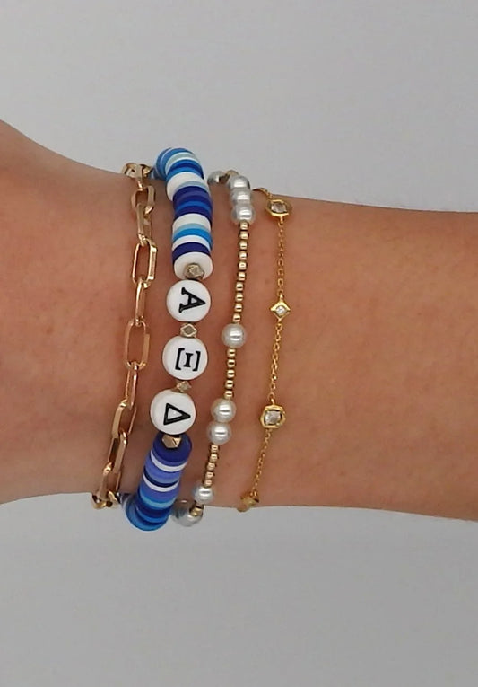 Alpha Xi Delta Sorority Beaded Bracelet
