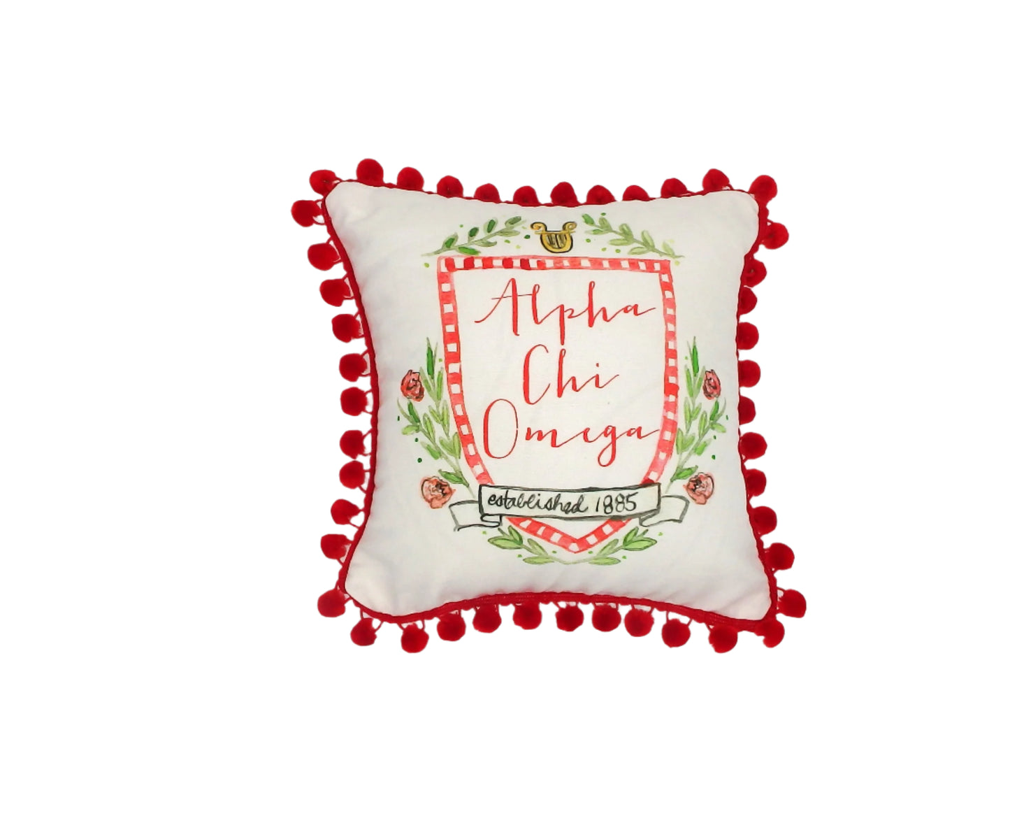 Alpha Chi Omega Pom Pom Pillow