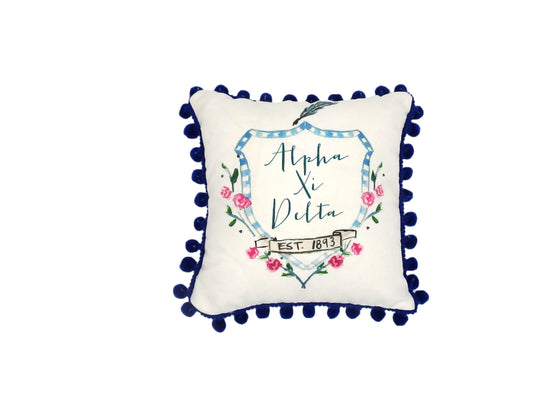 Alpha Xi Delta Pom Pom Pillow