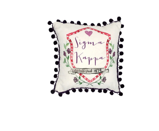Sigma Kappa Pom Pom Pillow
