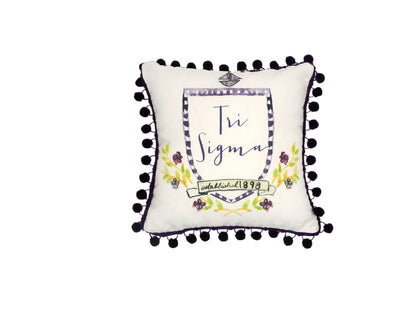 Sigma Sigma Sigma Pom Pom Pillow