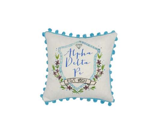 Alpha Delta Pi Pom Pom Pillow