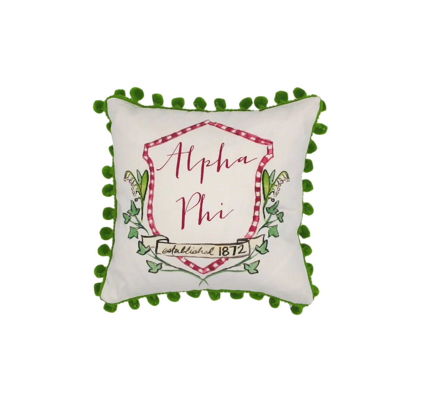 Alpha Phi Pom Pom Pillow