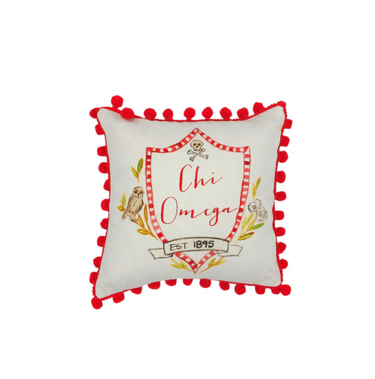 Chi Omega Pom Pom Pillow