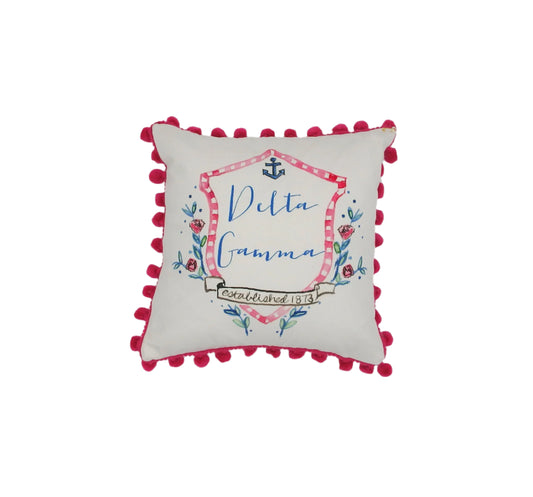 Delta Gamma Pom Pom Pillow