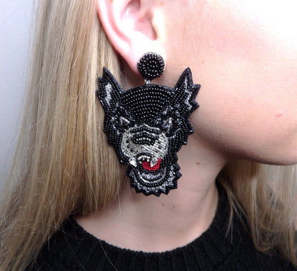 Wolfpack Earrings Black