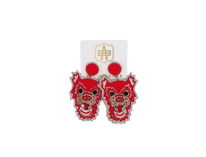 Wolfpack Earrings Red