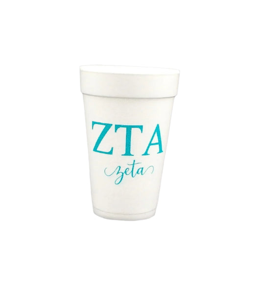 Zeta Tau Alpha 10 count Sorority Foam Cups