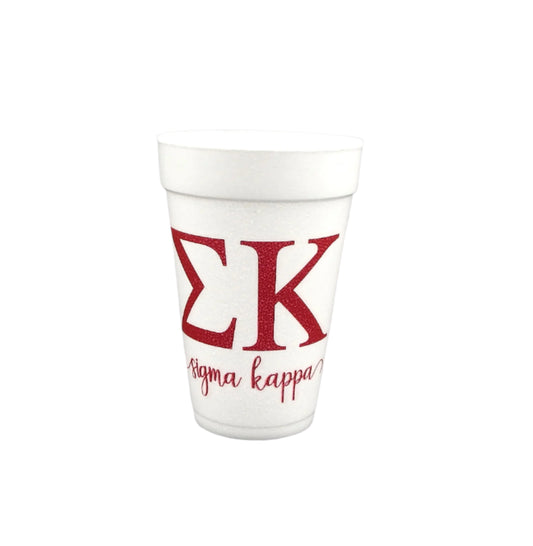 Sigma Kappa 10 count Sorority Foam Cups