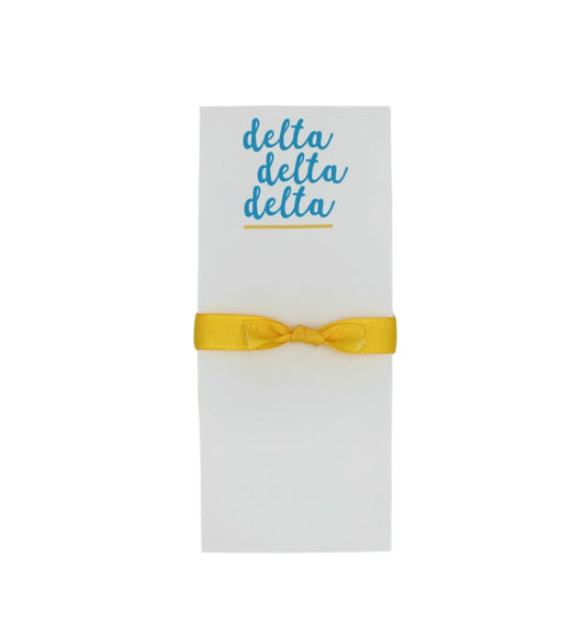 Delta Delta Delta Sorority Script Notepad