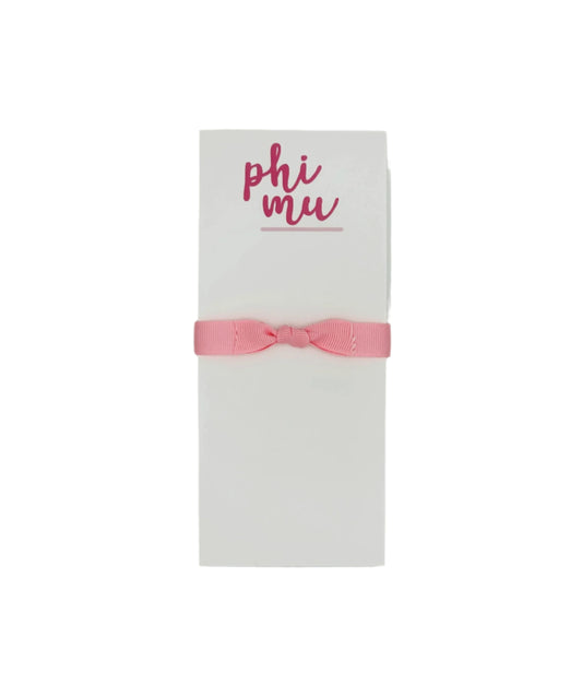 Phi Mu Sorority Script Notepad