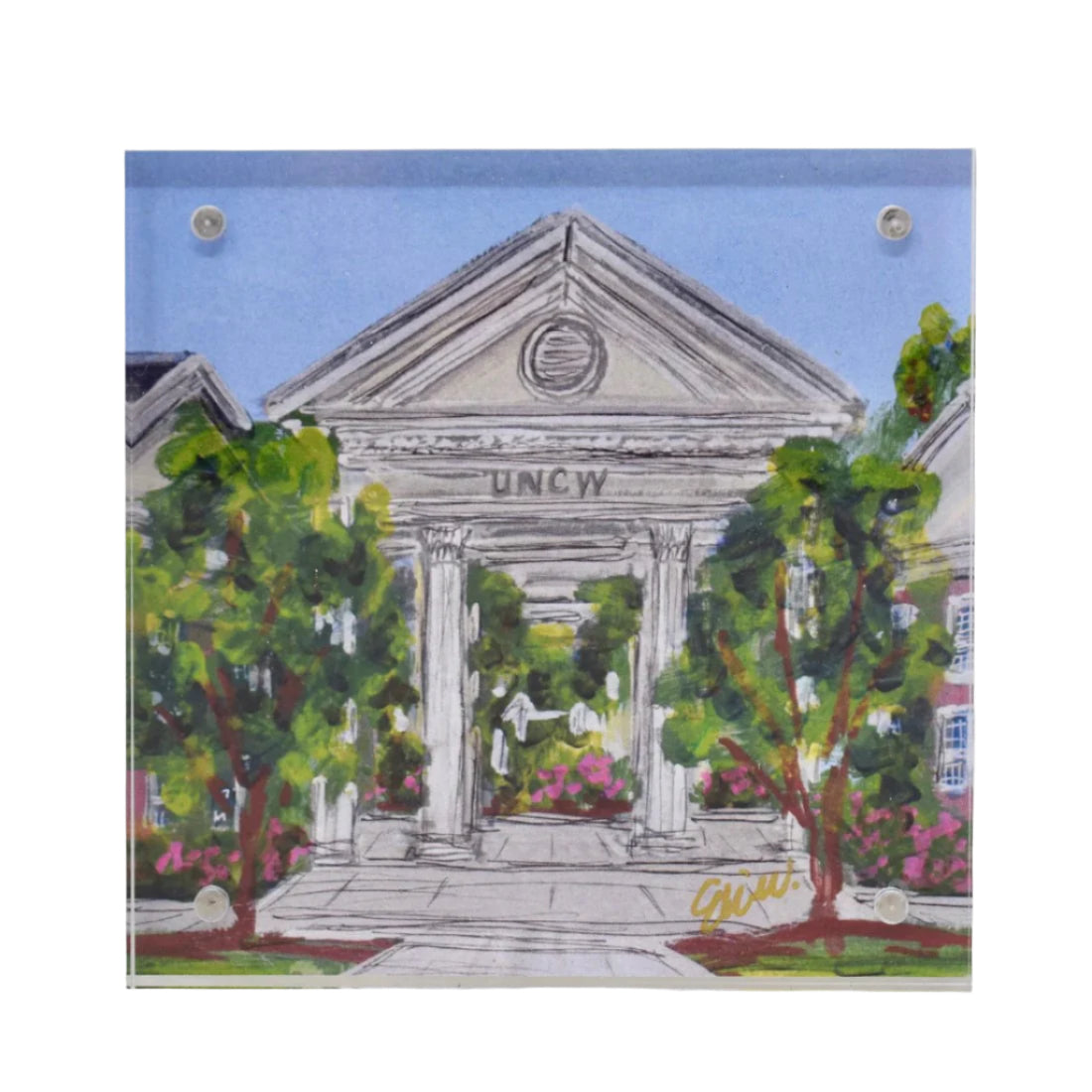 UNCW Landmark Acrylic Block - 4x4